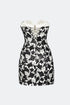 Heart Collar Geometrics Sequined Mini Dress