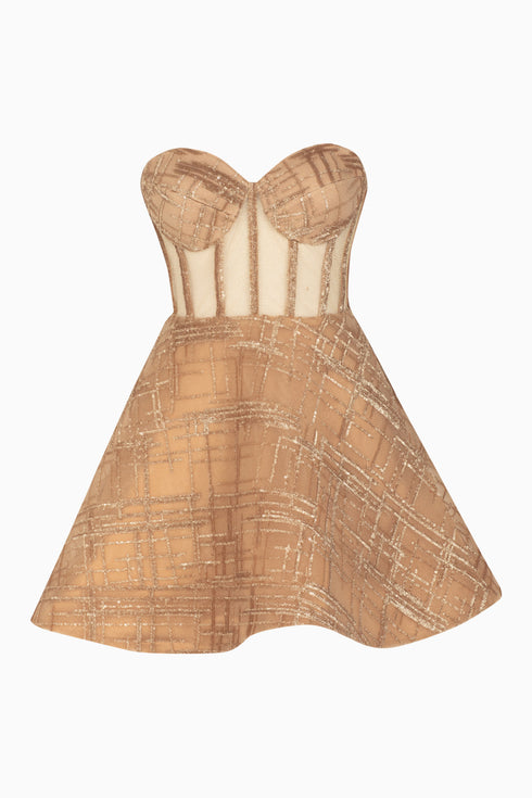 Bra Form Sequined Floral Mini Dress