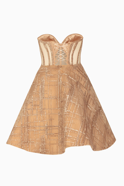 Bra Form Sequined Floral Mini Dress