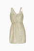 Ringed Detailed Sequined Mini Dress