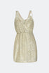 Ringed Detailed Sequined Mini Dress