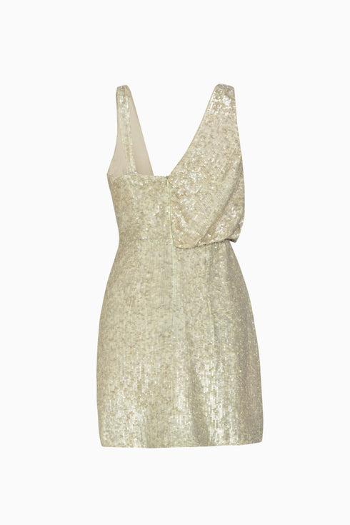 Ringed Detailed Sequined Mini Dress