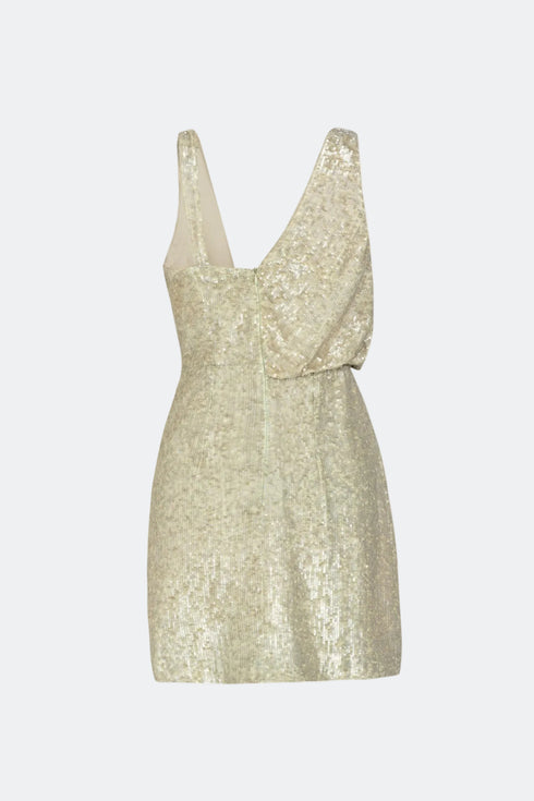 Ringed Detailed Sequined Mini Dress