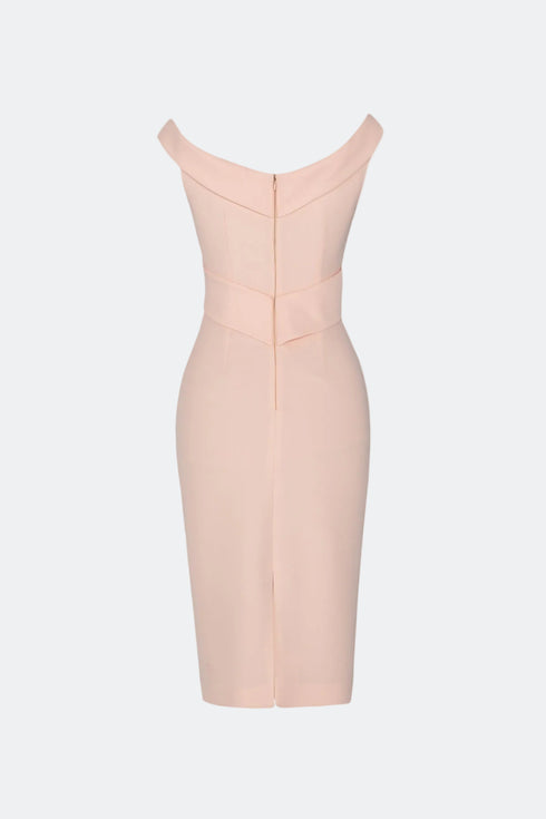 Chest Ticing Detailed Pencil Midi Dress