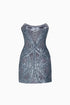 Strapless Symmetric Sequined Mini Dress