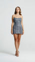 Strapless Symmetric Sequined Mini Dress