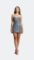 Strapless Symmetric Sequined Mini Dress