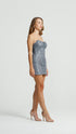 Strapless Symmetric Sequined Mini Dress