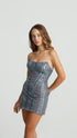 Strapless Symmetric Sequined Mini Dress