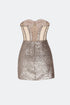 Bra Form Rose Patterned Brown Mini Dress