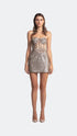 Bra Form Rose Patterned Brown Mini Dress