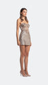Bra Form Rose Patterned Brown Mini Dress