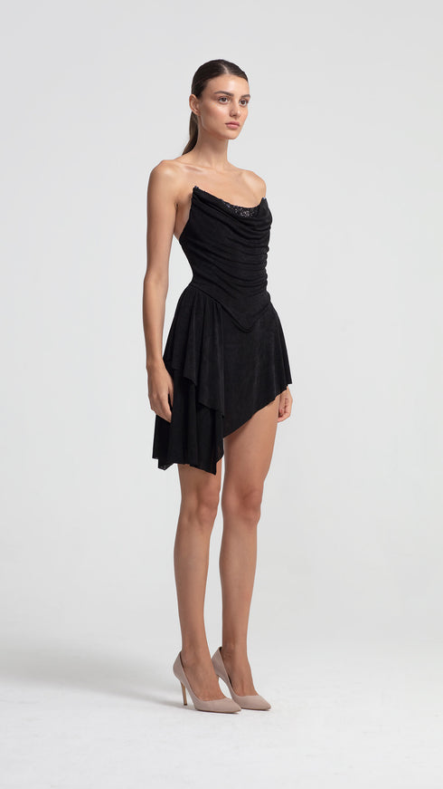 Asymmetrical Strapless Night Dress