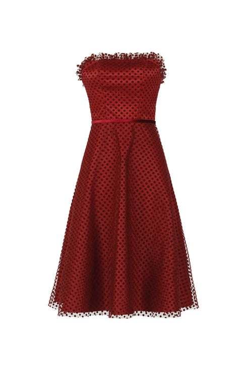 Velvet Detail Midi Dress