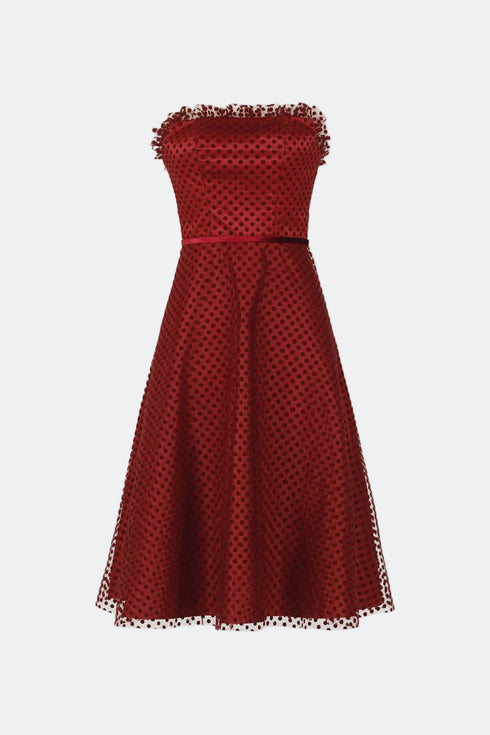 Velvet Detail Midi Dress