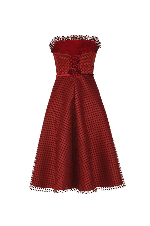 Velvet Detail Midi Dress