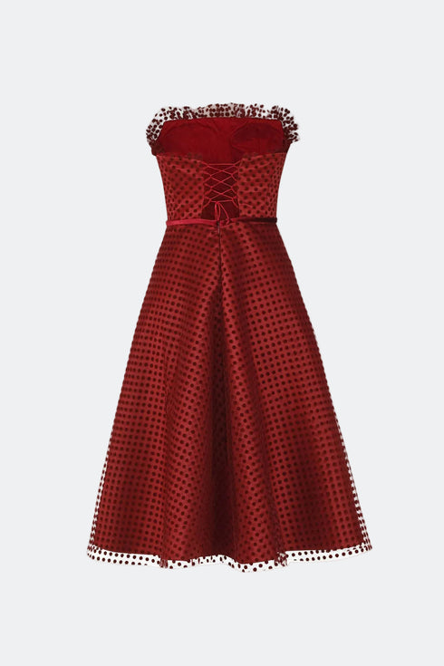 Velvet Detail Midi Dress