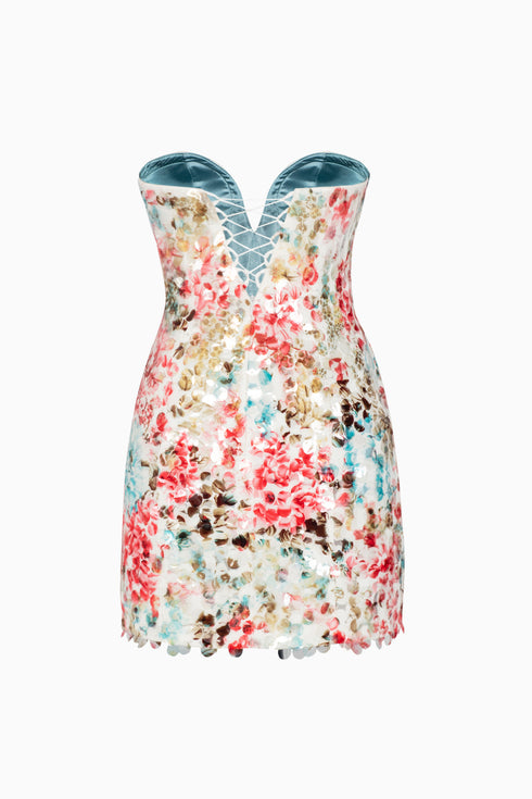 Patterned On Stamp Mini Dress