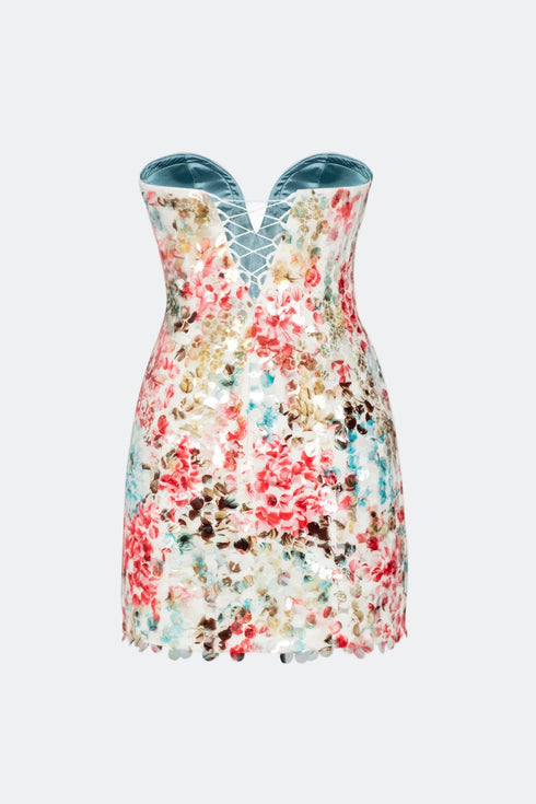 Patterned On Stamp Mini Dress