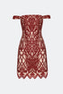 Symmetric Flock Fabric Mini Dress