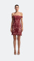 Symmetric Flock Fabric Mini Dress