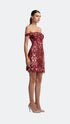 Symmetric Flock Fabric Mini Dress