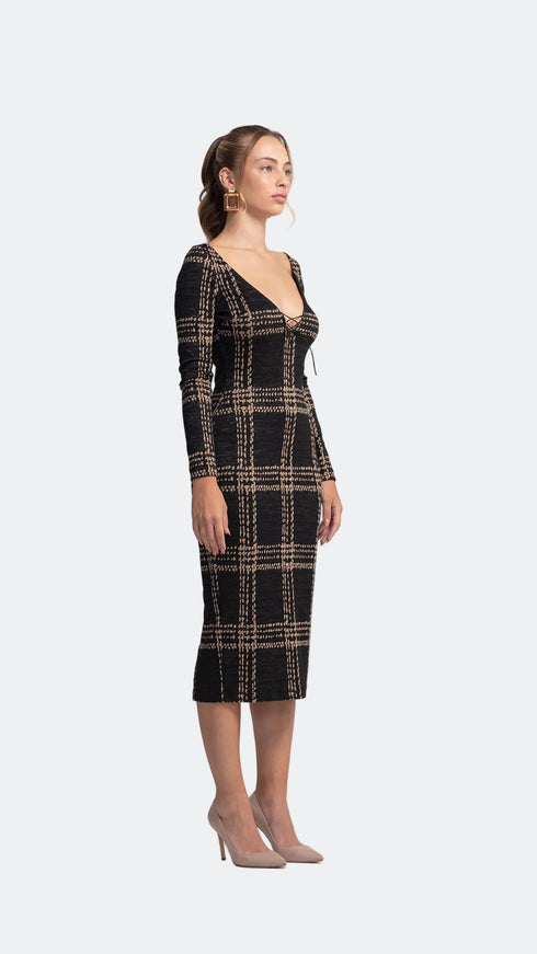 Deep V Neck Knitwear Dress