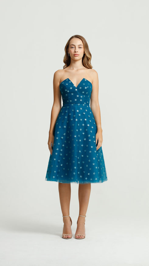 Star Printed Midi Dress