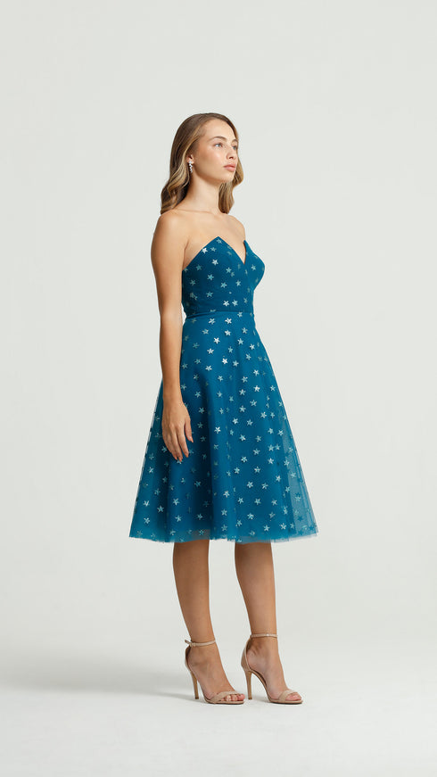 Star Printed Midi Dress