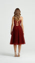 Red Velvet Strappy Midi Dress
