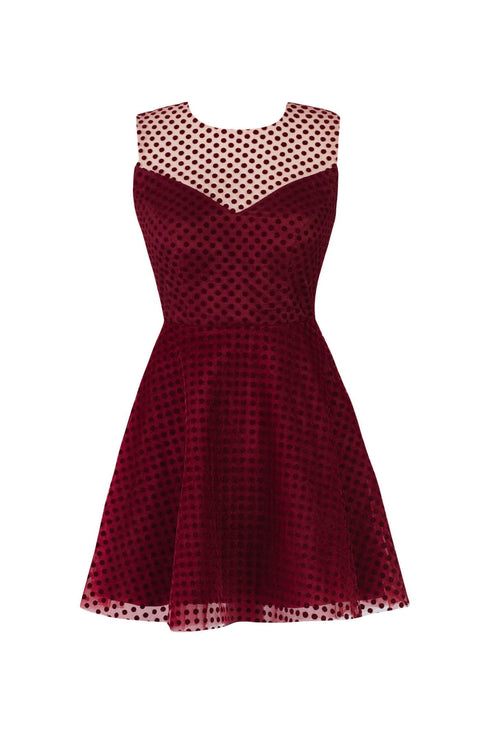Velvet Polka Dot Mini Dress