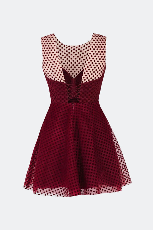 Velvet Polka Dot Mini Dress