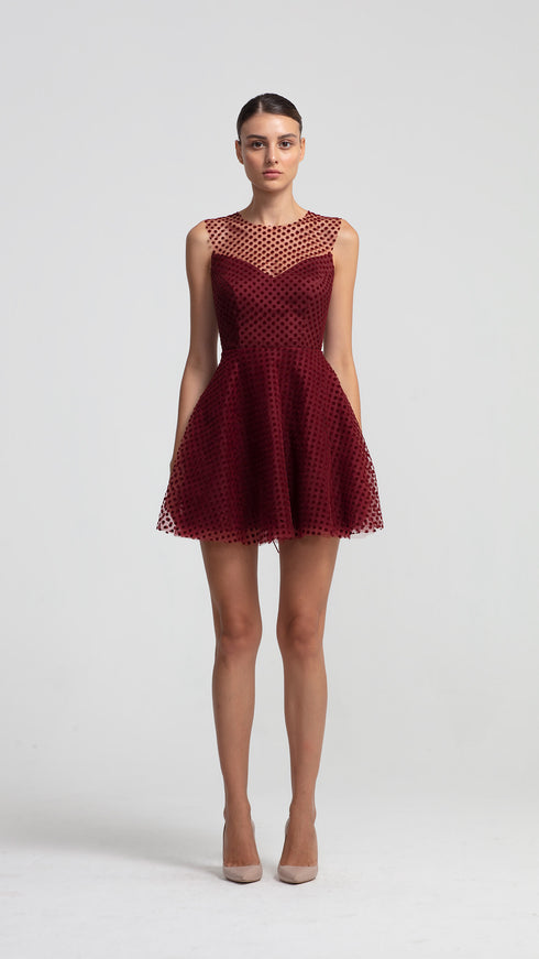 Velvet Polka Dot Mini Dress