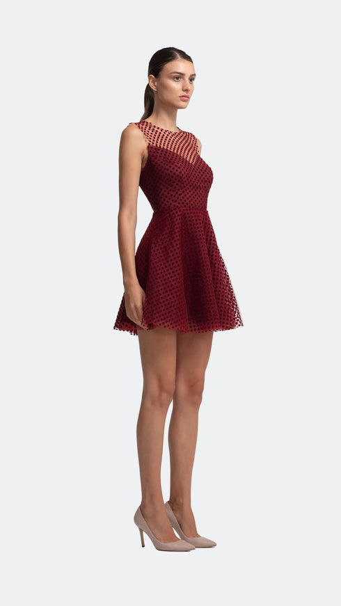 Velvet Polka Dot Mini Dress