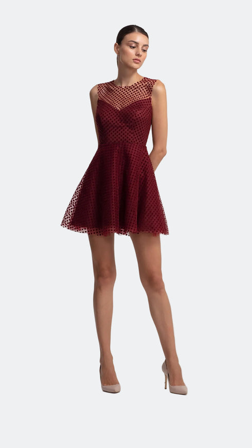 Velvet Polka Dot Mini Dress