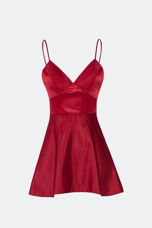 Falu Red Corset Flare Mi̇ni̇ Dress