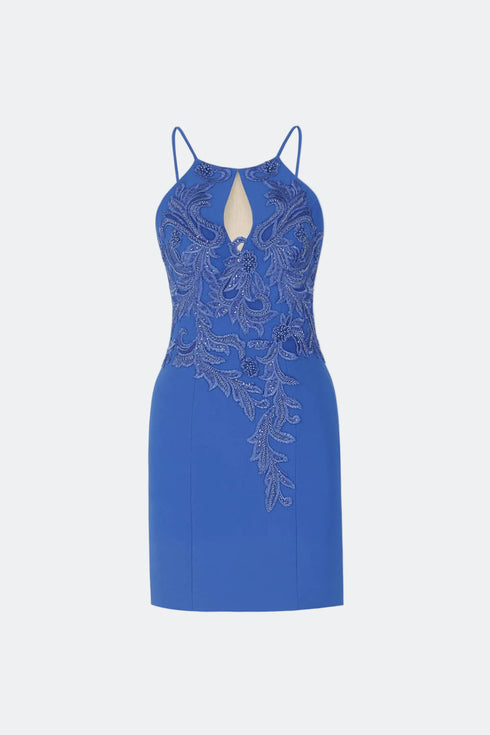 Decolletage Cobalt Mini Dress