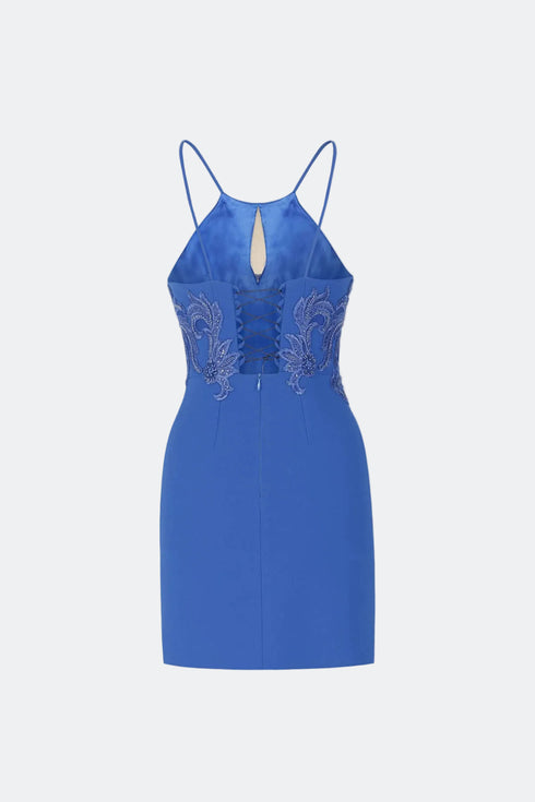 Decolletage Cobalt Mini Dress