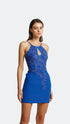 Decolletage Cobalt Mini Dress