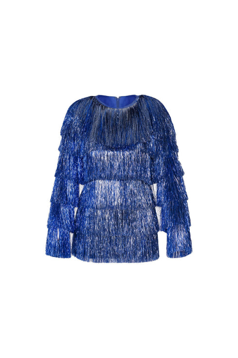 Navy Fringe Party Mini Dress