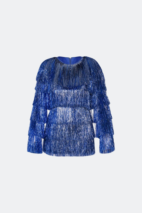 Navy Fringe Party Mini Dress