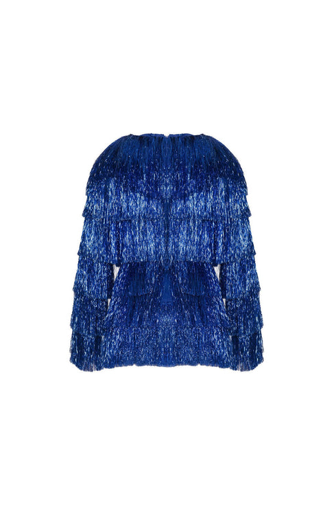 Navy Fringe Party Mini Dress