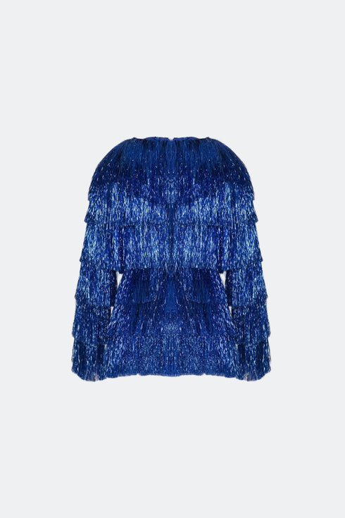 Navy Fringe Party Mini Dress