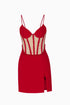 Tulle Corset Crimson Mini Dress