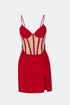 Tulle Corset Crimson Mini Dress