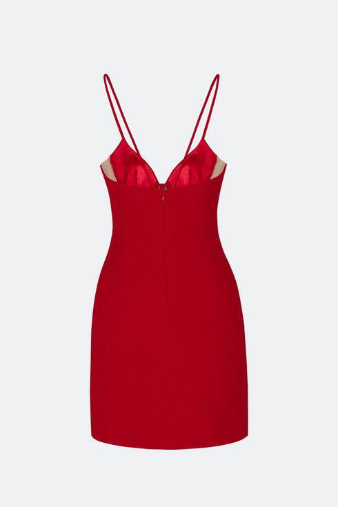 Tulle Corset Crimson Mini Dress