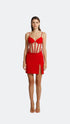 Tulle Corset Crimson Mini Dress