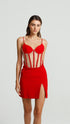 Tulle Corset Crimson Mini Dress