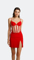 Tulle Corset Crimson Mini Dress