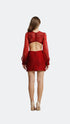 Exclusive Shiny Carmine Cut Out Mini Dress